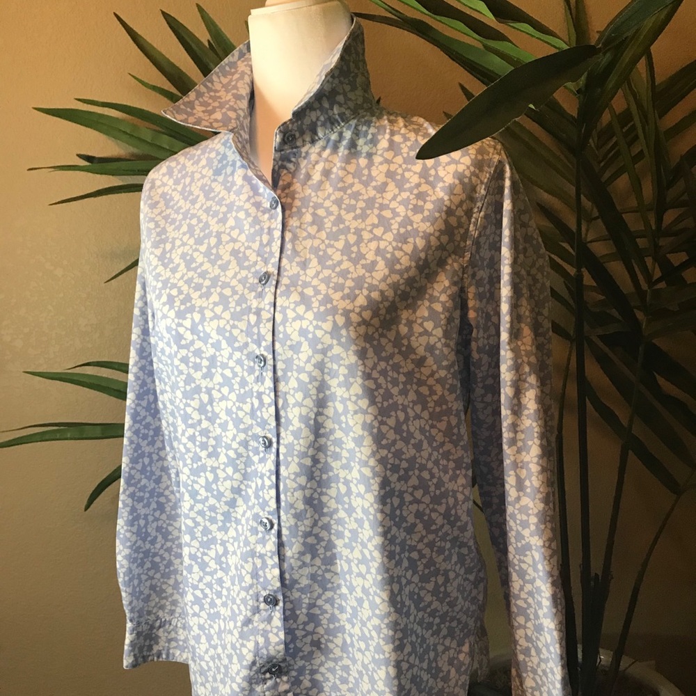 ORVIS Hearts Print Button Down Shirt -100% Cotton - Picture 12 of 16